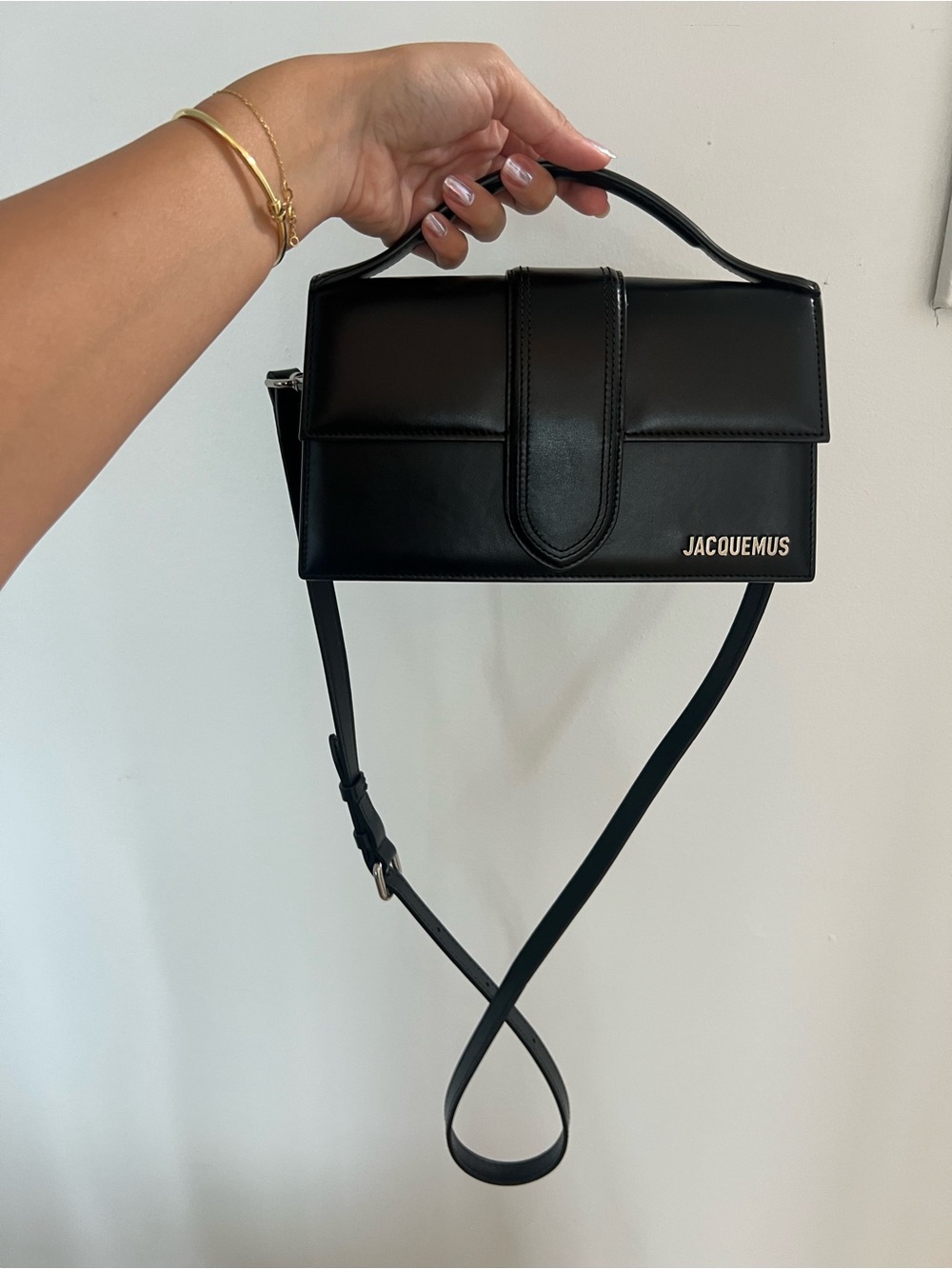 Jacquemus Black Leather Crossbody Top-Handle Bag (100% authentic)